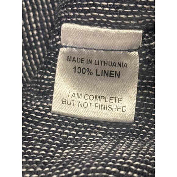 FLAX Linen Tunic Top Women’s L Charcoal Gray Oversized Made Lithuania - Picture 5 of 7